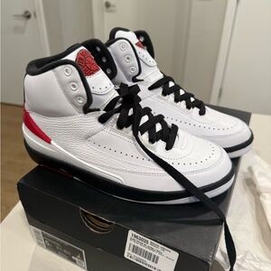 Jordan 2 retro White and Red High-Top Sneakers